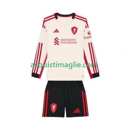Divisa di Calcio Liverpool Bambino Trasferta 2025/2026 Manica Lunga